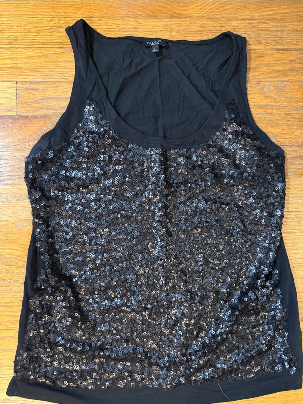 Talbots Black Sequin Camisole Tank Top
